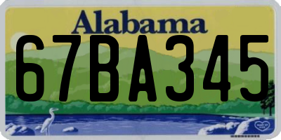 AL license plate 67BA345
