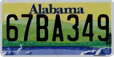 AL license plate 67BA349