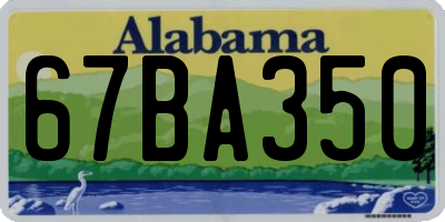 AL license plate 67BA350