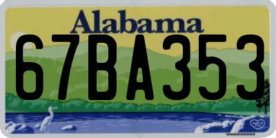 AL license plate 67BA353