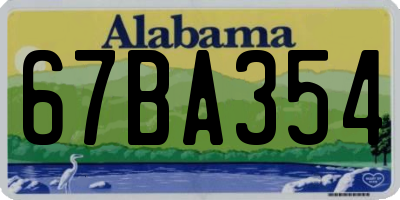 AL license plate 67BA354