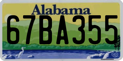 AL license plate 67BA355