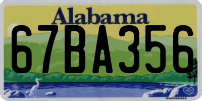 AL license plate 67BA356