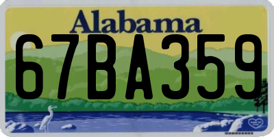 AL license plate 67BA359
