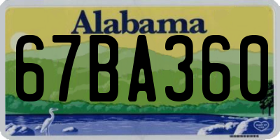 AL license plate 67BA360