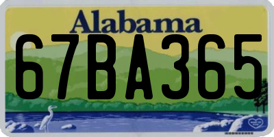 AL license plate 67BA365