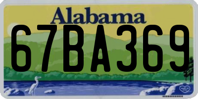 AL license plate 67BA369