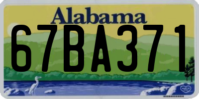 AL license plate 67BA371