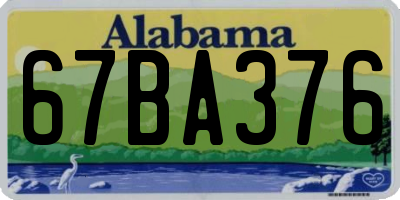 AL license plate 67BA376