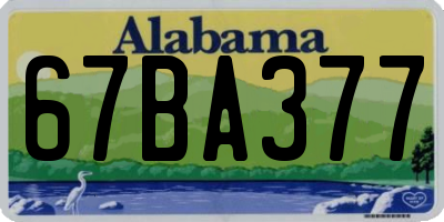 AL license plate 67BA377
