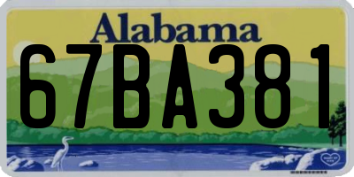 AL license plate 67BA381