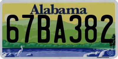 AL license plate 67BA382