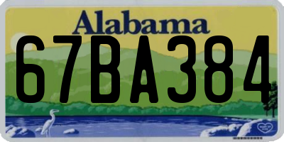 AL license plate 67BA384