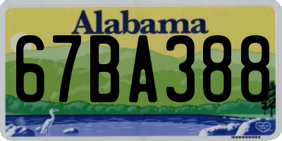 AL license plate 67BA388