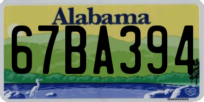 AL license plate 67BA394