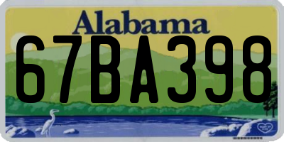 AL license plate 67BA398