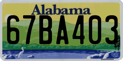 AL license plate 67BA403