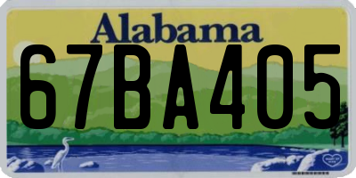 AL license plate 67BA405