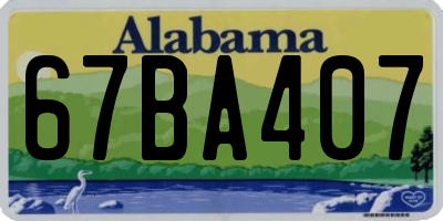 AL license plate 67BA407