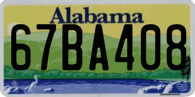 AL license plate 67BA408