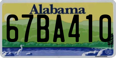AL license plate 67BA410