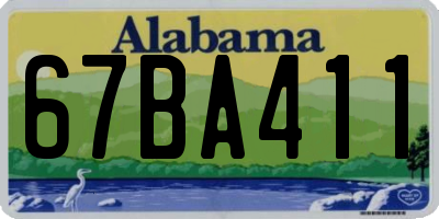 AL license plate 67BA411