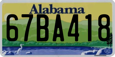 AL license plate 67BA418