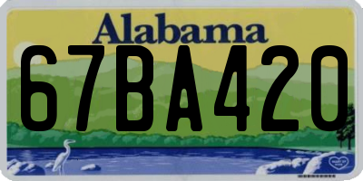 AL license plate 67BA420