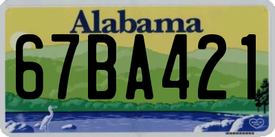 AL license plate 67BA421