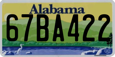 AL license plate 67BA422