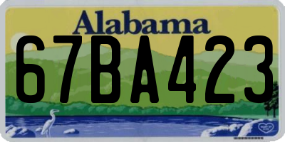 AL license plate 67BA423