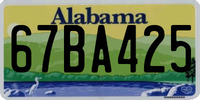 AL license plate 67BA425