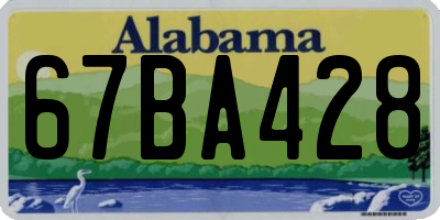 AL license plate 67BA428