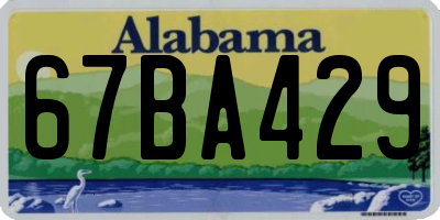 AL license plate 67BA429