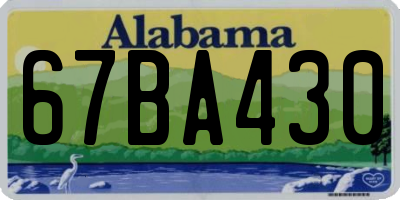 AL license plate 67BA430
