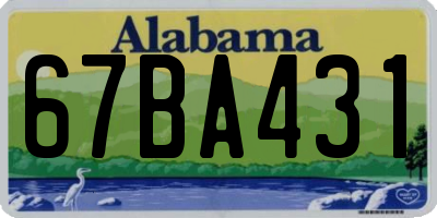 AL license plate 67BA431