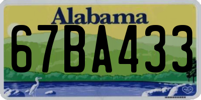 AL license plate 67BA433