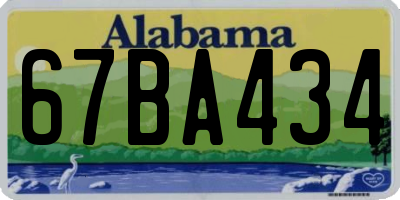 AL license plate 67BA434