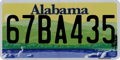 AL license plate 67BA435