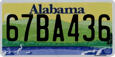 AL license plate 67BA436