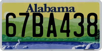 AL license plate 67BA438