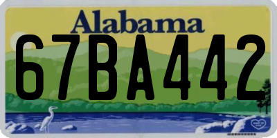AL license plate 67BA442