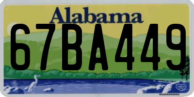 AL license plate 67BA449