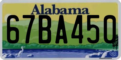 AL license plate 67BA450