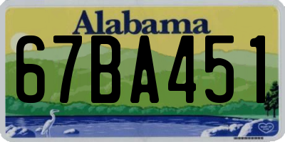 AL license plate 67BA451