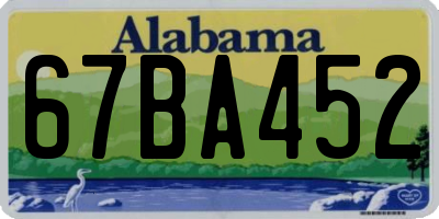 AL license plate 67BA452