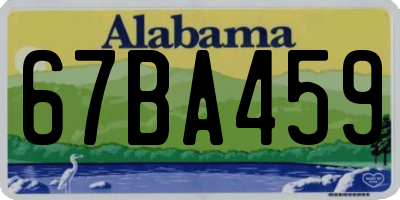 AL license plate 67BA459