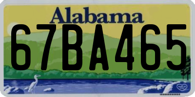 AL license plate 67BA465
