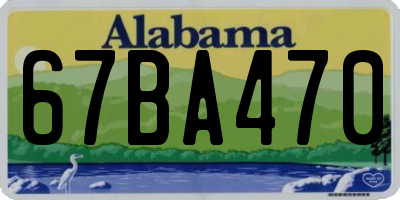 AL license plate 67BA470