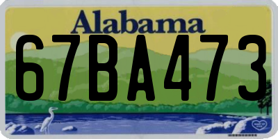 AL license plate 67BA473